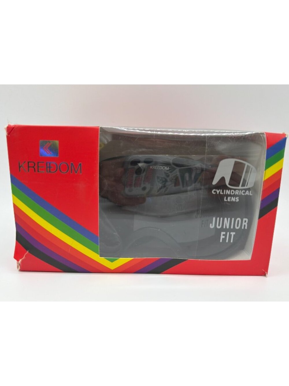 Kreedom No Limit Junior Fit Goggles Cylindrical Lens Gloss Black Frame Smoke-Bas